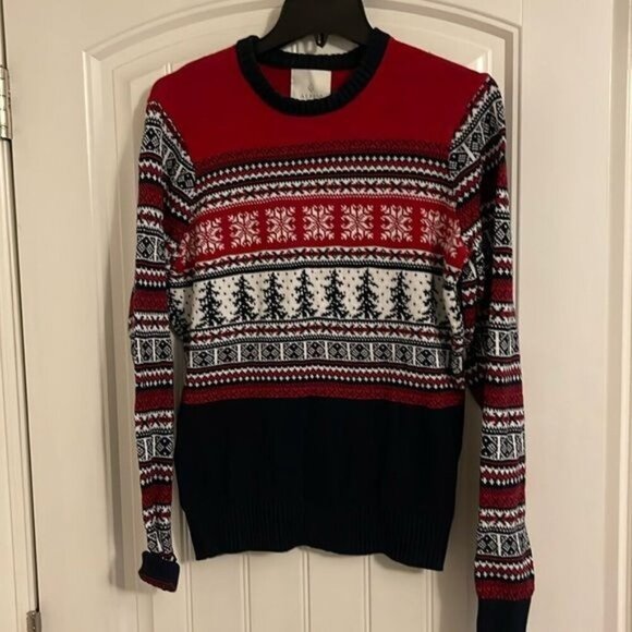 Aspen Other - Vintage Aspen Red Nordic Snowflake & Tree Print Sweater Medium